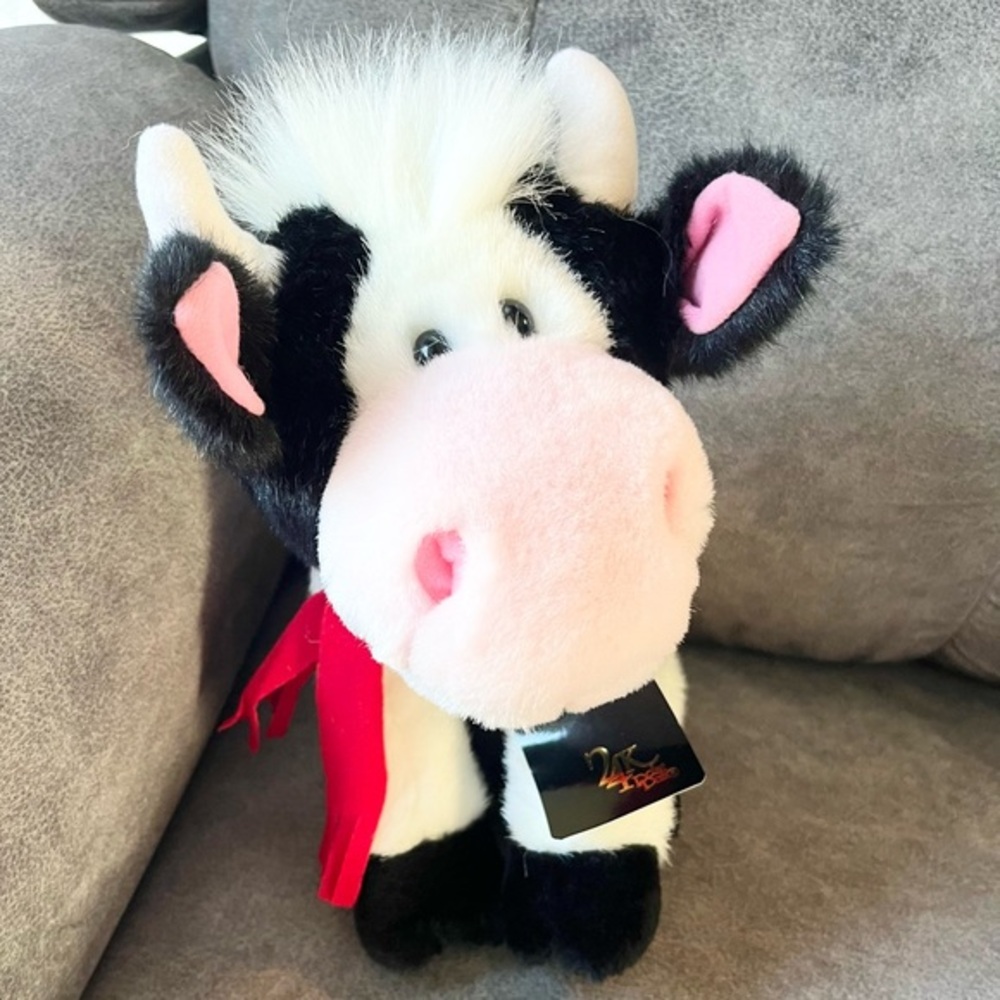 24k Polar Puff 1996 NEW Holstein Cow Plush Toy Vintage Collectible